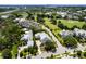 Scenic aerial view of luxury homes and community, highlighting a serene coastal neighborhood with lush greenery at 566 Wading Pl, Daniel Island, SC 29492