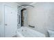 Modern bathroom featuring a jetted tub and a sleek rainfall shower system at 734 Waterloo St, Charleston, SC 29412