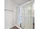 Modern bathroom featuring a glass enclosed shower with sleek chrome fixtures and a towel bar at 1032 Peridote Way, Ladson, SC 29456
