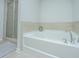 Elegant soaking tub with chrome fixtures next to a glass enclosed shower in the bathroom at 104 Limpkin Ln, Summerville, SC 29483