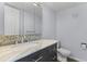 Stylish bathroom with modern vanity, mosaic backsplash, and ample lighting at 107 Hickory Ln # C, Ladson, SC 29456