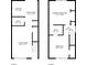 Two-story floor plan featuring living room, dining, kitchen, bath, primary bedroom, and second bedroom at 107 Hickory Ln # C, Ladson, SC 29456