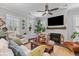 Cozy living room features a fireplace, large television, and a comfortable seating area at 129 Martins Point Dr, Wando, SC 29492