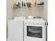 Efficient laundry area featuring a modern washer and dryer set, plus shelving, for streamlined chores at 153 Instructor Ct, Ladson, SC 29456