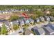 Aerial view of a home in a suburban neighborhood, highlighting proximity to community amenities at 1821 Towne St, Johns Island, SC 29455