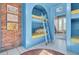 Cozy blue bedroom features a built-in bunk bed alcove and brick accent wall at 208 Sumter Ave, Summerville, SC 29483