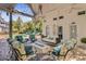 Luxury outdoor living space with a pool, stylish seating, and a covered patio for entertaining guests at 208 Sumter Ave, Summerville, SC 29483