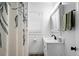 Bright bathroom featuring a vanity with a white sink, and a shower with a decorative curtain at 286 Mallard Lake Rd, Dorchester, SC 29437