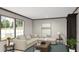Bright living room with a neutral-toned sofa, stylish decor, and plenty of natural light from the large windows at 313 Marion Rd, Dorchester, SC 29437