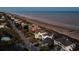 Aerial view of the homes on the beach, this house is conveniently located near the beach at 505 E Arctic Ave, Folly Beach, SC 29439
