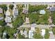 Aerial view of property showing its location with surrounding landscape, homes, and street at 509 E Ashley Ave, Folly Beach, SC 29439