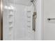 Modern shower includes built-in shelves and sleek bronze hardware at 598 Maple Branch Rd, Reevesville, SC 29471