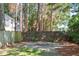 Private backyard featuring a stone fire pit and wood fence at 642 Bridlewood Ln, Mount Pleasant, SC 29464