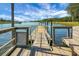 Waterfront dock featuring weathered wood and a seating area, perfect for relaxing by the water at 652 Spinner Cir, Mount Pleasant, SC 29464