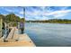 Private dock featuring no trespassing sign offering access to serene water views on a sunny day at 652 Spinner Cir, Mount Pleasant, SC 29464