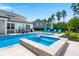 Backyard view of a home with a pool, spa, patio furniture and green landscaping at 106 Claremont Ct, Summerville, SC 29486
