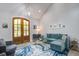 Inviting living room features a comfortable blue sectional sofa and stylish decor at 16 Oakwood Ln, Edisto Island, SC 29438