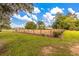 Spacious, fenced dog park with wood chips, plants, and healthy green grass surrounding it at 165 Village Ponds Dr, Summerville, SC 29483