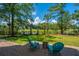 Inviting backyard with patio seating, perfect for enjoying outdoor relaxation by the edge of the tranquil yard at 1971 N North Creek Dr, Mount Pleasant, SC 29466