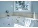 Luxurious soaking tub with jets and a scenic window, perfect for relaxation at 1971 N North Creek Dr, Mount Pleasant, SC 29466