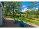 Beautiful backyard patio with comfortable seating and views of lush greenery and serene water, ideal for relaxation at 1971 N North Creek Dr, Mount Pleasant, SC 29466