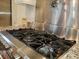A gourmet kitchen features a stainless steel stove with granite countertops and a book on Italian cooking at 3646 Hilton Dr, Johns Island, SC 29455