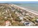 Coastal community aerial view showcasing proximity to the beach and ocean at 504 W Ashley Ave, Folly Beach, SC 29439