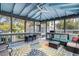 Inviting screened porch with comfortable seating, stylish rug, and pleasant outdoor views at 504 W Ashley Ave, Folly Beach, SC 29439
