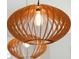 Close up of unique, modern hanging wooden light fixture at 525 Yellow Tower Ter, Charleston, SC 29412