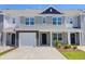 Inviting townhome exterior with a one car garage, gray tones, and well-manicured landscaping at 715 Hilchot Dr, Summerville, SC 29486