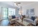 Relaxing living area with comfortable seating, stylish decor, and a view of the outdoors at 754 Blue Iris Way, Summerville, SC 29486