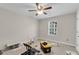 Bedroom featuring a window with blinds, ceiling fan and renovation equipment is undergoing renovation at 9009 Cat Tail Pond Rd, Summerville, SC 29485