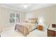 Comfortable bedroom features a ceiling fan and large window providing ample natural light at 1111 Basildon Rd, Mount Pleasant, SC 29466