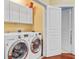 Laundry room featuring a front load washer and dryer combo and white cabinetry at 1111 Basildon Rd, Mount Pleasant, SC 29466