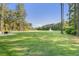 Expansive backyard featuring lush green lawn, a fountain, and mature trees offering both space and serenity at 1130 Plantation Overlook Dr, Moncks Corner, SC 29461