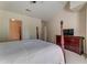 Spacious bedroom with vaulted ceilings, a four-poster bed, and an ensuite bathroom at 143 Dorothy Dr, Charleston, SC 29414