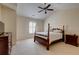 Spacious bedroom with vaulted ceilings, a four-poster bed, and carpet flooring at 143 Dorothy Dr, Charleston, SC 29414