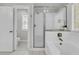Bright bathroom featuring subway tile walls, glass enclosed shower and separate soaking tub offering a spa-like experience at 1436 Lagoon Park Cir, Mount Pleasant, SC 29466