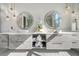 Elegant bathroom with a double sink vanity, pendant lighting, and a view at 149 Cooper River Dr, Mount Pleasant, SC 29464