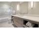 Modern bathroom with double sink vanity, custom storage, and walk-in shower at 149 Cooper River Dr, Mount Pleasant, SC 29464