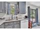 A clean kitchen featuring a stainless steel sink and access to the backyard at 208 Janice St, Goose Creek, SC 29445