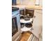 Modern kitchen cabinet features convenient storage with pots and pans at 3480 Johan Blvd, Johns Island, SC 29455