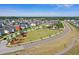 An aerial view of the neighborhood showing a vibrant community with a large green common area with mature landscaping at 357 Parish Farms Dr, Summerville, SC 29486