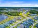 Beautiful aerial view of a planned community with water views, trees and sidewalks at 357 Parish Farms Dr, Summerville, SC 29486