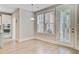 Bright breakfast area featuring a stylish pendant light and view of the yard through glass patio doors at 357 Parish Farms Dr, Summerville, SC 29486
