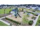 A neighborhood playground with modern play structures, a sun shelter, and landscaping, surrounded by community homes at 357 Parish Farms Dr, Summerville, SC 29486