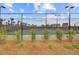 Well-kept tennis courts with dark fencing and lush landscaping around perimeter at 357 Parish Farms Dr, Summerville, SC 29486
