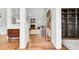 Inviting living room features wood floors, a fireplace, and an open floor plan at 5406 Dwight Dr, North Charleston, SC 29420