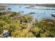 Scenic aerial view showcasing the community's access to waterfront and lush natural surroundings at 627 Barbados Dr, Charleston, SC 29492