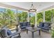 Relaxing outdoor porch with comfortable seating, scenic views, and elegant lighting at 627 Barbados Dr, Charleston, SC 29492